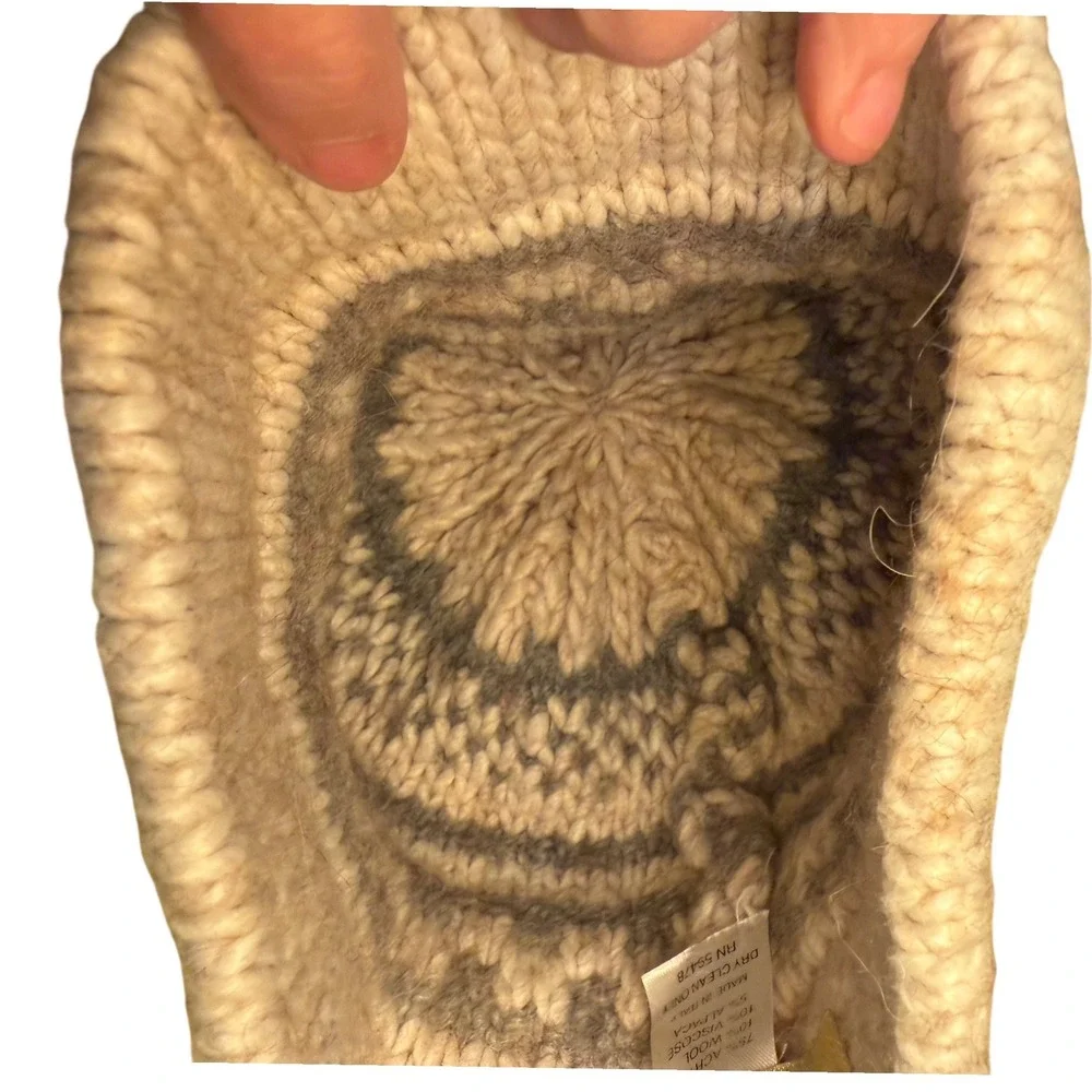 Raffaello Bettini Knit Beanie Hat Alpaca Wool Blend cream tan Made in‎ Italy